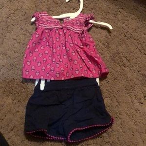 Carter new born blouse and short set infant